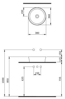 Раковина Berges Ego SL 181011 38см белый